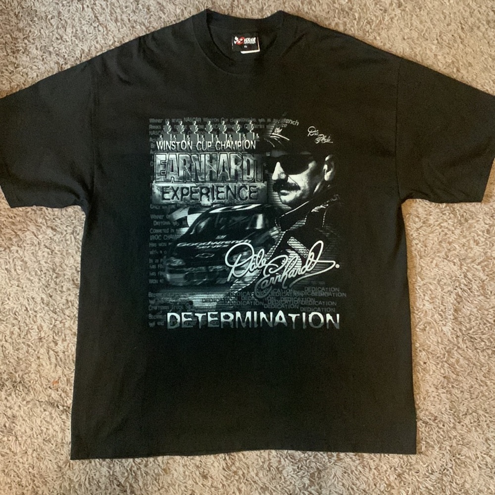 Vintage Dale Earnhardt Winston Cup Championship Graphic Black Tee Size XL